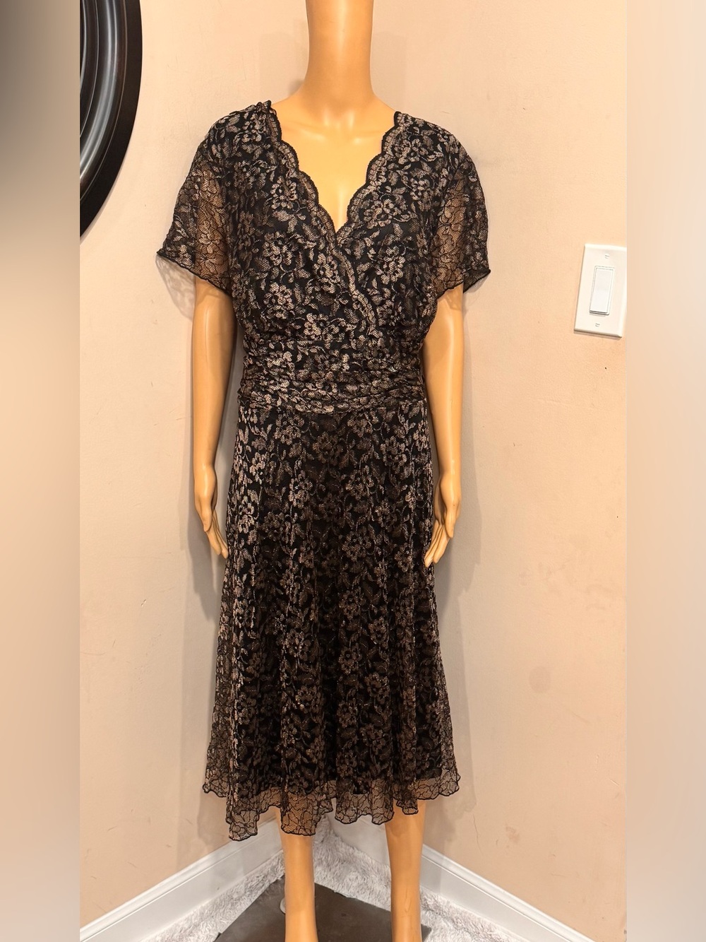 Connected Woman Floral Lace Midi Dress Size 22W NWT